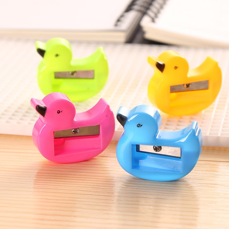X Hot Popcorn 50 Pcs Pencil Sharpeners Bulk Cartoon Animal Shaped Small Pencil Sharpeners Bulk Plastic Single Hole Manual Sharpeners Handheld Sharpeners for School Office Home - Image 3